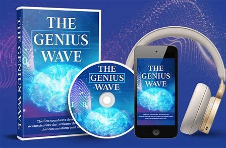 The Genius Wave supplement bottle designed to boost mental clarity, focus, and cognitive performance with natural ingredient